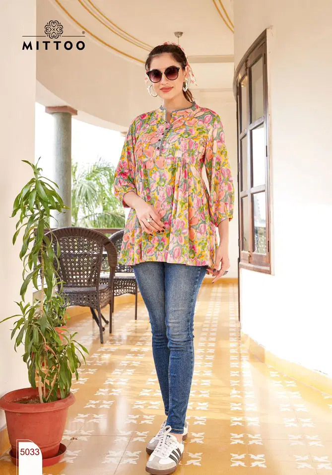 Victoria Vol 6 By Mittoo Casual Wear Rayon Printed Top Wholesale Price In Surat
